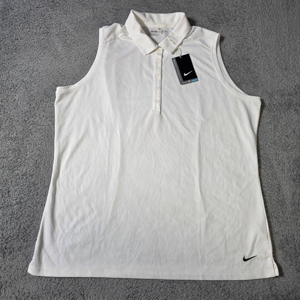 Nike Women's White Sleeveless Polo Tank